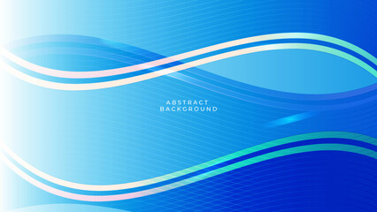 Light blue paper waves abstract banner design. Elegant wavy vector background