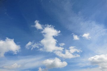 Blue sky with sparse clouds