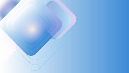 Light blue paper waves abstract banner design. Elegant wavy vector background