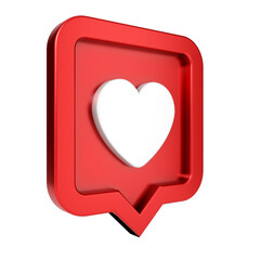 Love and Like Social Media UI 3D Icon