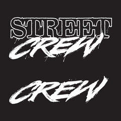 Street Crew. Ink hand lettering. Modern brush calligraphy. Handwritten phrase. Inspiration graphic design typography element. Cute simple vector sign.