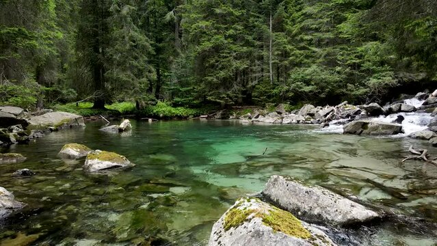 Aerial Drone - Landscape on the Alpine Lake of Amola.
