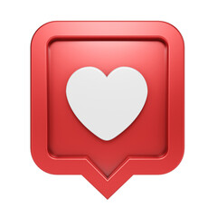 Love and Like Social Media UI 3D Icon