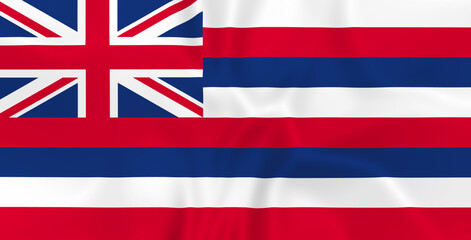 Illustration waving state Flag of Hawaii