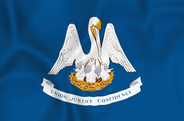 Illustration waving state Flag of Louisiana