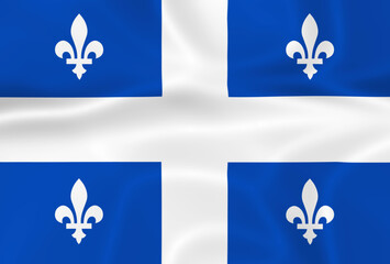 Illustration waving state Flag of Quebec