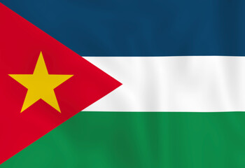 Illustration waving state Flag of San Escobar