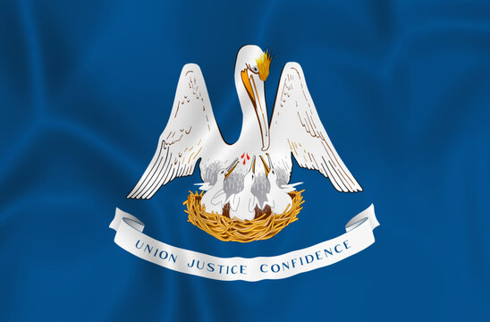 Illustration waving state Flag of Louisiana