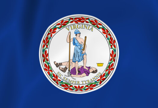 Illustration waving state Flag of Virginia