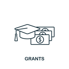 Grants icon. Monochrome simple icon for templates, web design and infographics