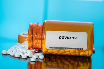 Covid 19 pills in orange bottle