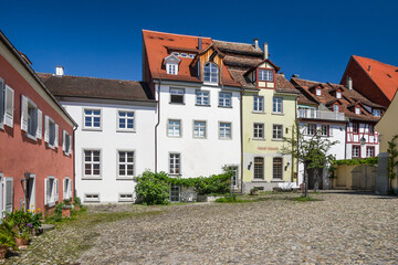Obraz premium Meersburg Platz Glatter Stein sonnig entzerrt