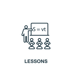 Lessons icon. Monochrome simple Business Training icon for templates, web design and infographics