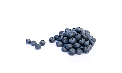 Blueberries on a white background