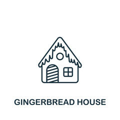 Gingerbread House icon. Monochrome simple icon for templates, web design and infographics