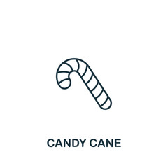 Candy Cane icon. Monochrome simple icon for templates, web design and infographics