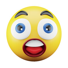 Fototapeta premium Astonished emoji face 3d rendering isometric icon.