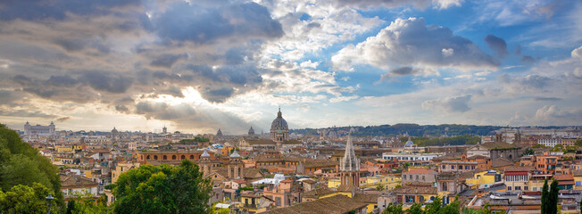 Panaramic cityscape of center of the Rome, Italy