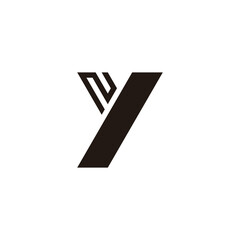 Fototapeta Letter Ny yN N y outlines geometric symbol simple logo vector obraz