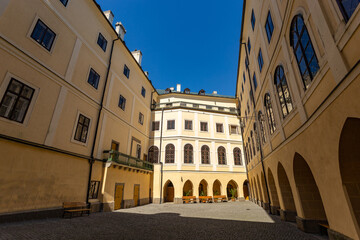 Fototapeta na wymiar Courtyard of Orlik nad Vltavou castle