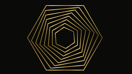 modern polygon illustrate  with gold and black.