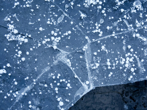  Background of broken ice with cracks         