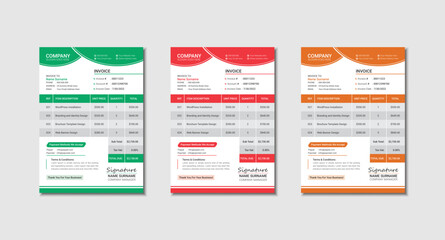 Professional business invoice template design