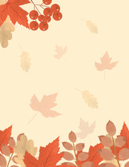 Fototapeta na wymiar autumn background with watercolor brushes