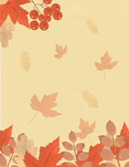 autumn background with watercolor brushes