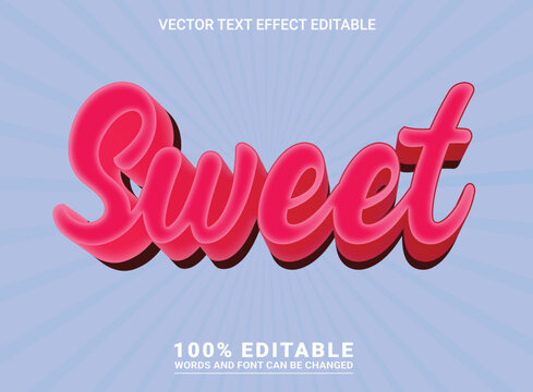 Sweet Editable Text Effect Vector 