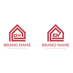 Real Estate Concept Logo Design Consisting of Letters D and Y House