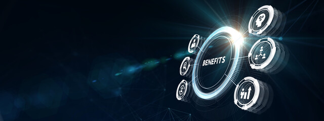 Employee benefits help to get the best human resources. Business concept.  3d illustration