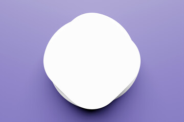 3D illustration white rhombus frame  for text on a purple  background. Cover illustration
