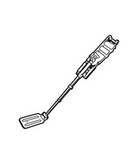 Metal detector icon illustration isolated on white background. Metal detector vector logo. Flat design style. Modern vector pictogram, sign, symbol for web graphics - stock vector