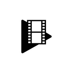 Movie Icon, Video Sign, Film Icon Sign Vector Isolated on White Artboard
