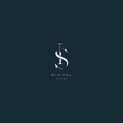 Initial letter si minimal vector icon