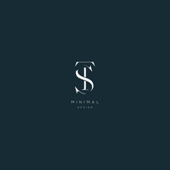 Initial letter st minimal vector icon