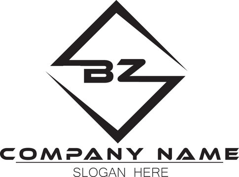 BZ letter logo design. B Z monogram.