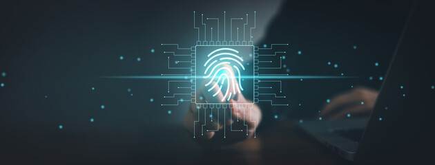 Fingerprint scan for secure access and unlock design concept.