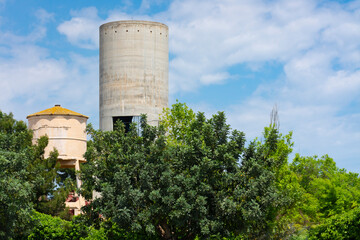 Old and new water tanks