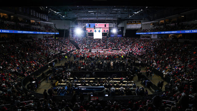 Crowd at the Donald Trump president MAGA rally in Toledo, OH