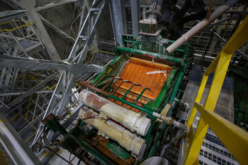 Shale shaker in the workshop of fertilizer plant.