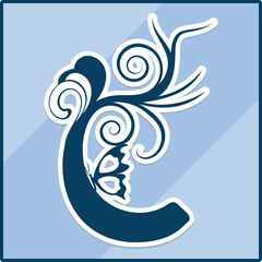 Beautiful floral alphabet capital letters.