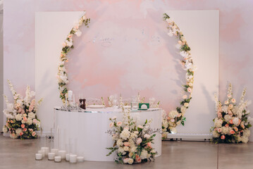 wedding bouquet on the wall