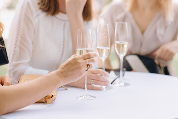 toasting with champagne