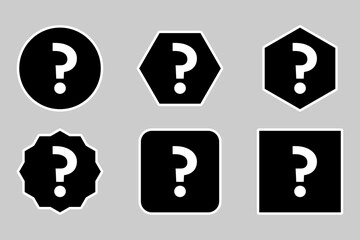 Question mark, FAQ sign, Help symbol, vector mark symbols. White outline design. Question mark Icon Set.