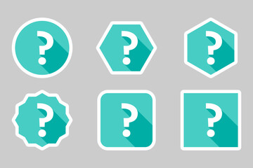 Question mark, FAQ sign, Help symbol, vector mark symbols light blue style. White stroke and shadow design. Question mark Icon Set.