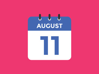 august 11 calendar reminder. 11th august daily calendar icon template. Vector illustration 
