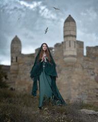 Medieval maiden at the stone fort