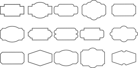 Vector of vintage line frame set isolated on white background.	
Vector of vintage frame set on pattern retro